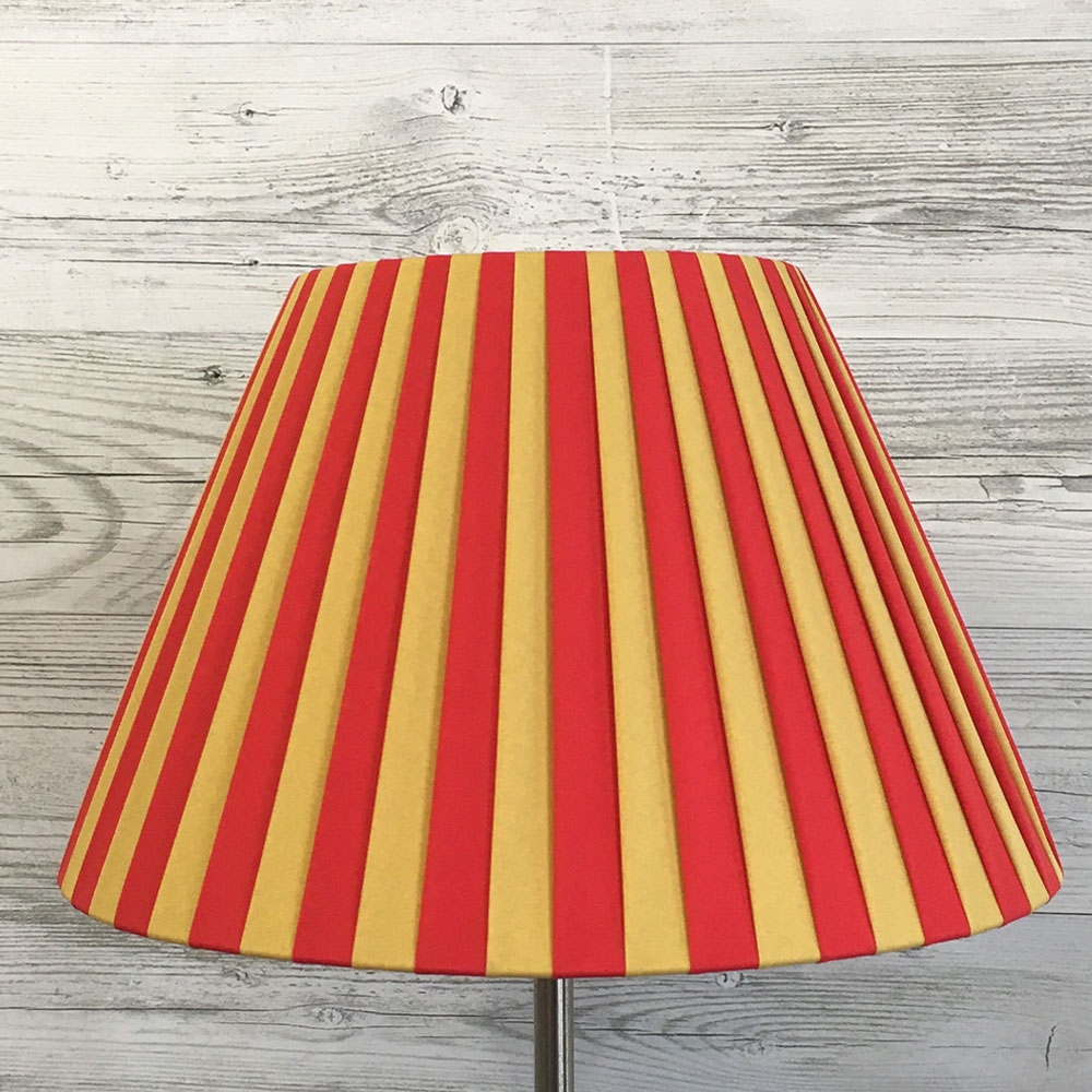 Gold and Red Pleated Lampshade